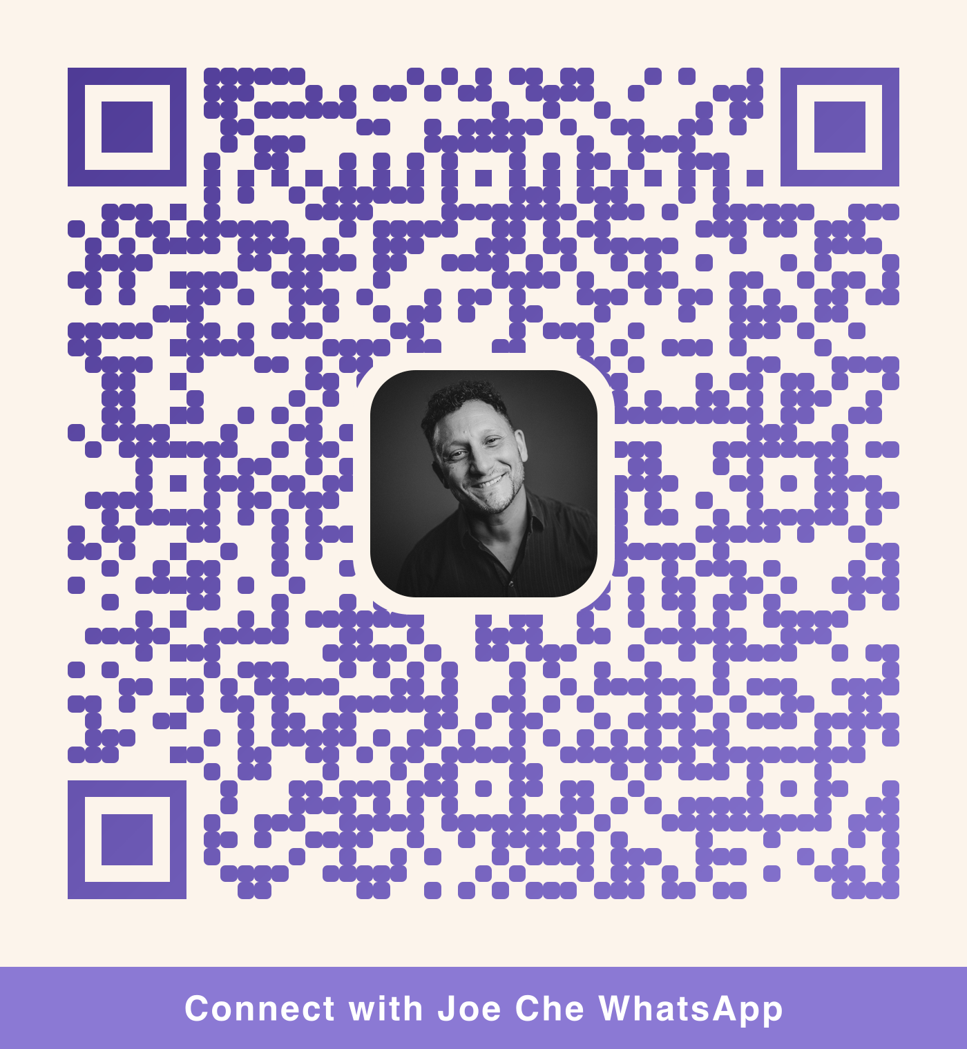 QR code to message Joe Che on WhatsApp